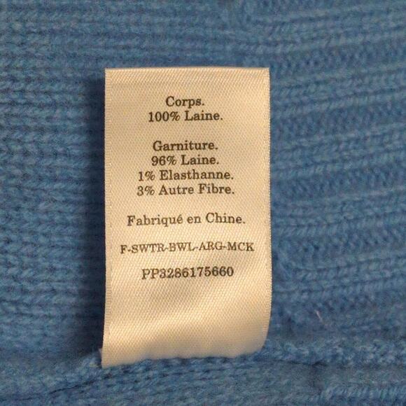 NWT Everlane Blue Navy Argyle Mock Turtleneck Wool Pullover Sweater Size L - Picture 8 of 12